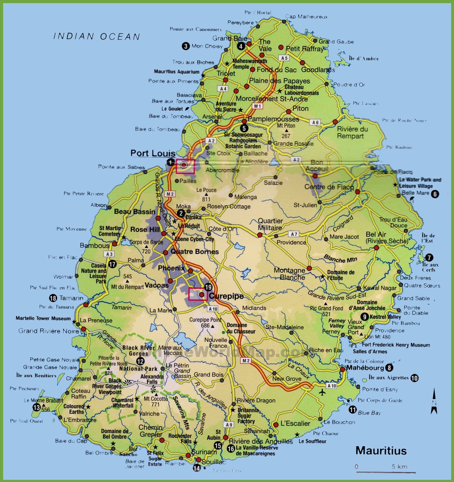 Map of Mauritius